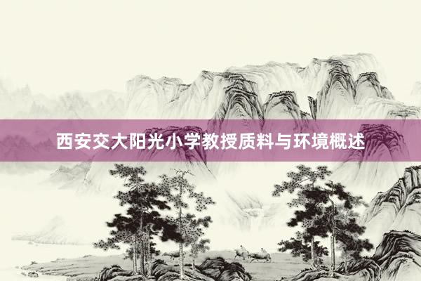 西安交大阳光小学教授质料与环境概述